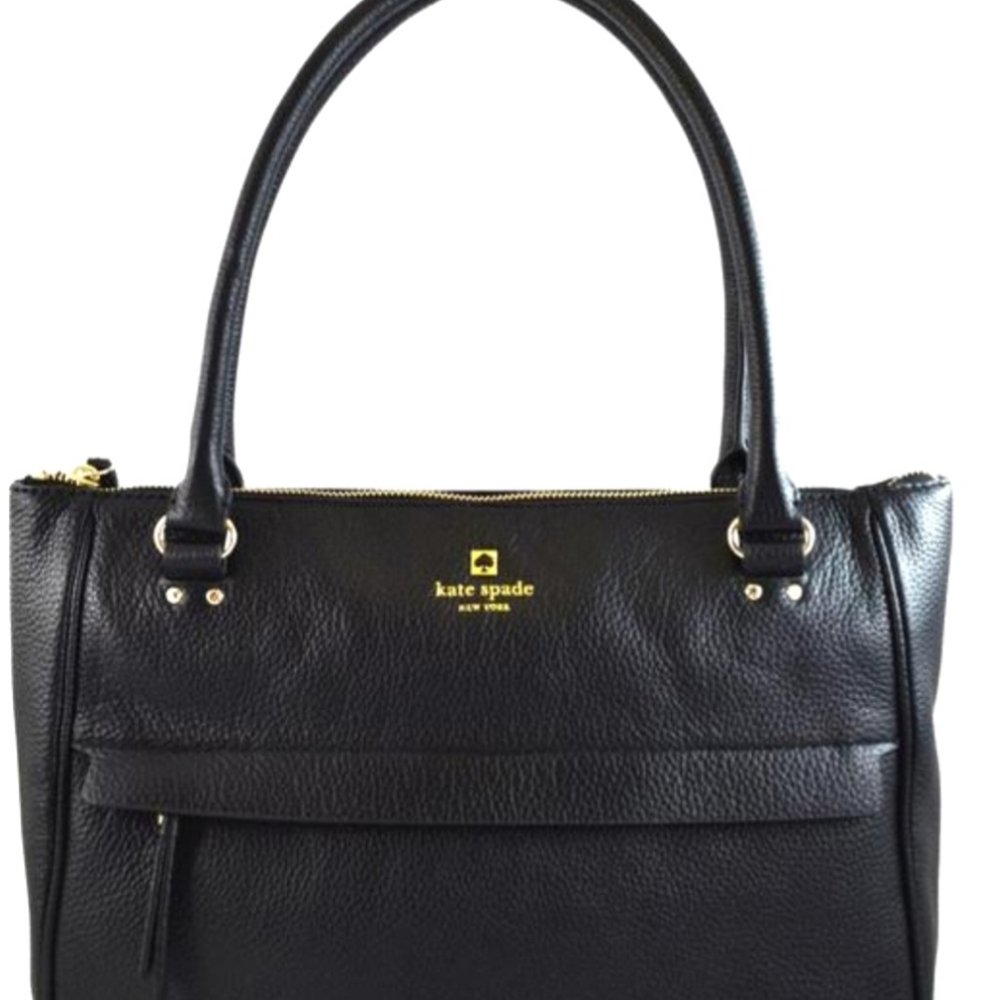 Kate Spade New York Alida Grant Park Black Leather Tote.